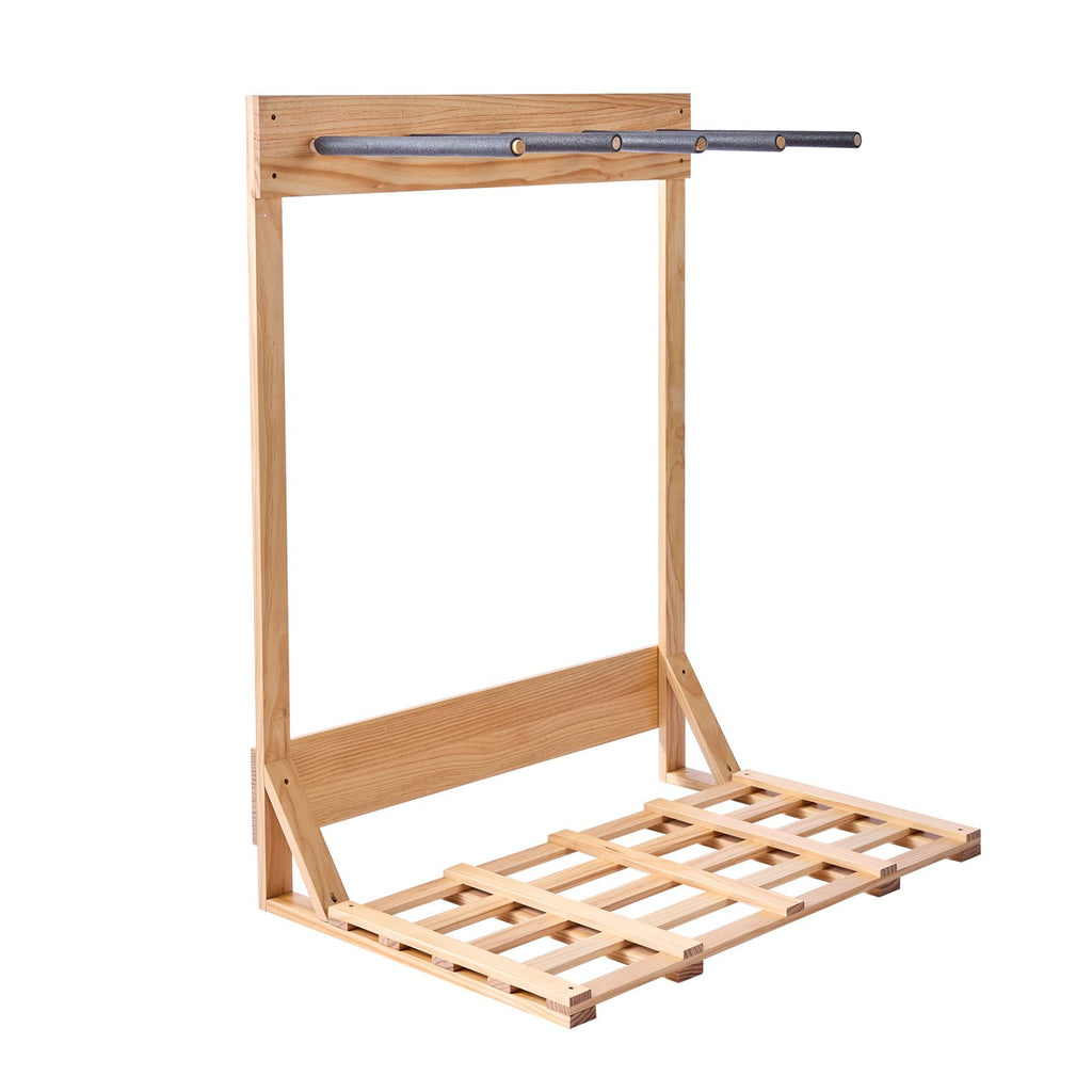 4-Tier Vertical Surfboard Stand – Freestanding Wooden Rack for Storage and Display