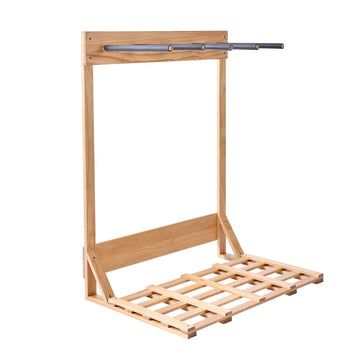 4-Tier Vertical Surfboard Stand – Freestanding Wooden Rack for Storage and Display
