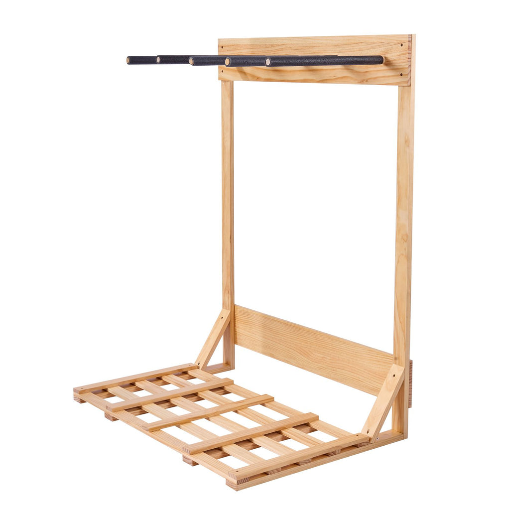 4-Tier Vertical Surfboard Stand – Freestanding Wooden Rack for Storage and Display