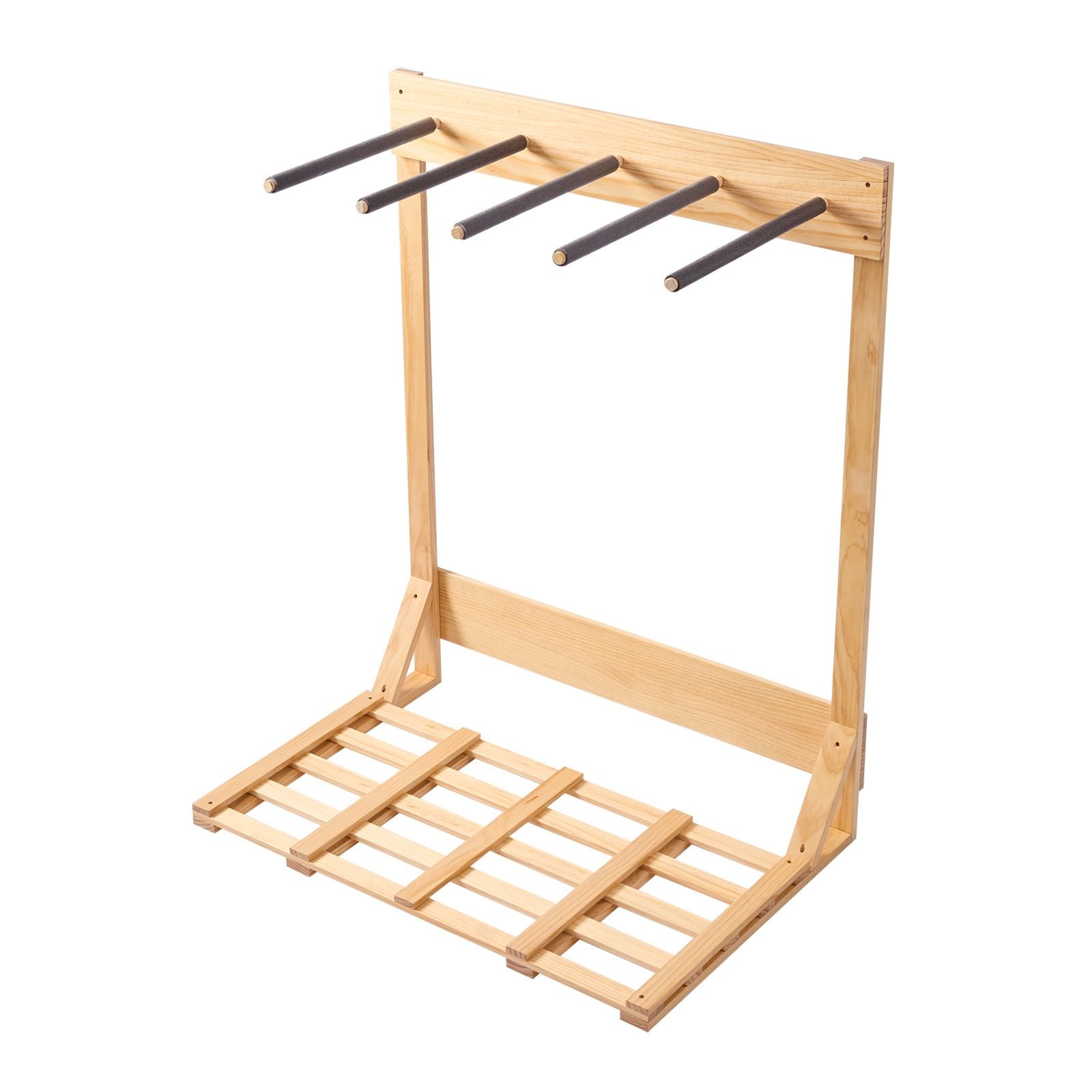 4-Tier Vertical Surfboard Stand – Freestanding Wooden Rack for Storage and Display