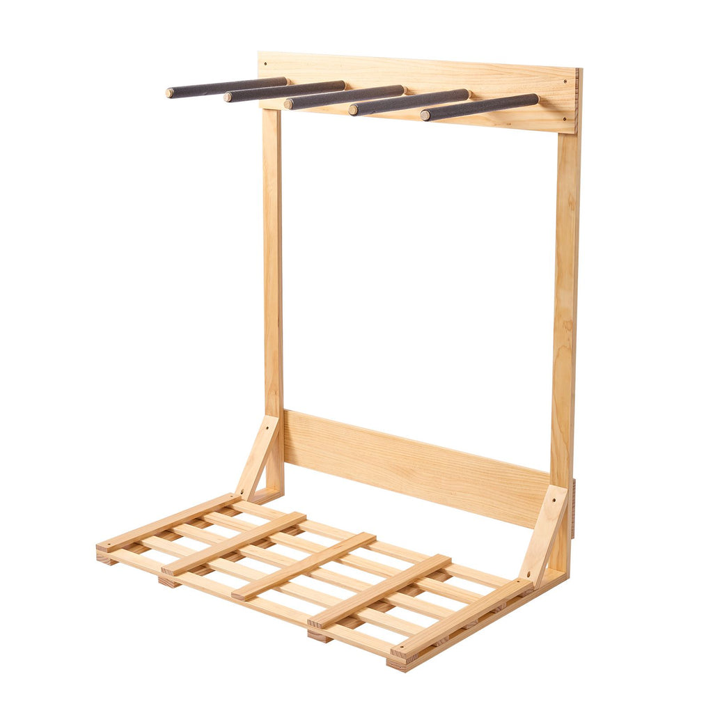 4-Tier Vertical Surfboard Stand – Freestanding Wooden Rack for Storage and Display