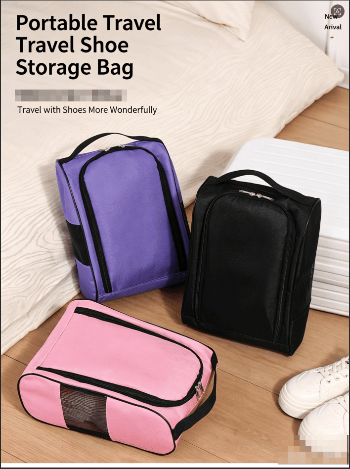 Vertical Travel Shoe Bag That Keeps Footwear Out of Your Clothes