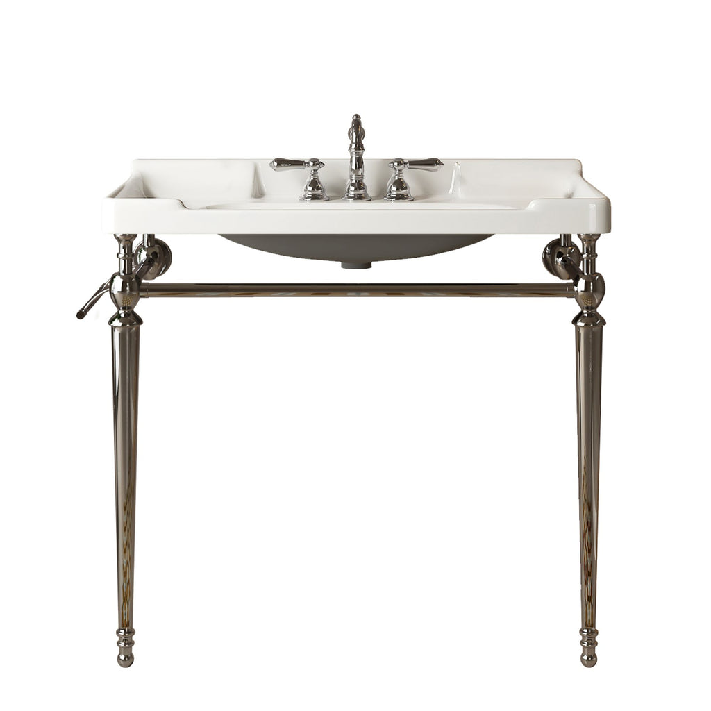 VICI 36- Wall-Mounted Bathroom Console Sink with Support Legs and Towel Bar
