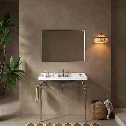 VICI 36- Wall-Mounted Bathroom Console Sink with Support Legs and Towel Bar