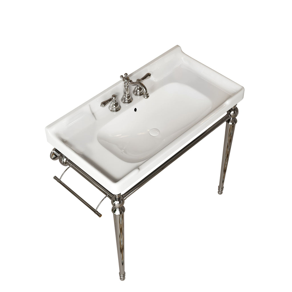 VICI 36- Wall-Mounted Bathroom Console Sink with Support Legs and Towel Bar