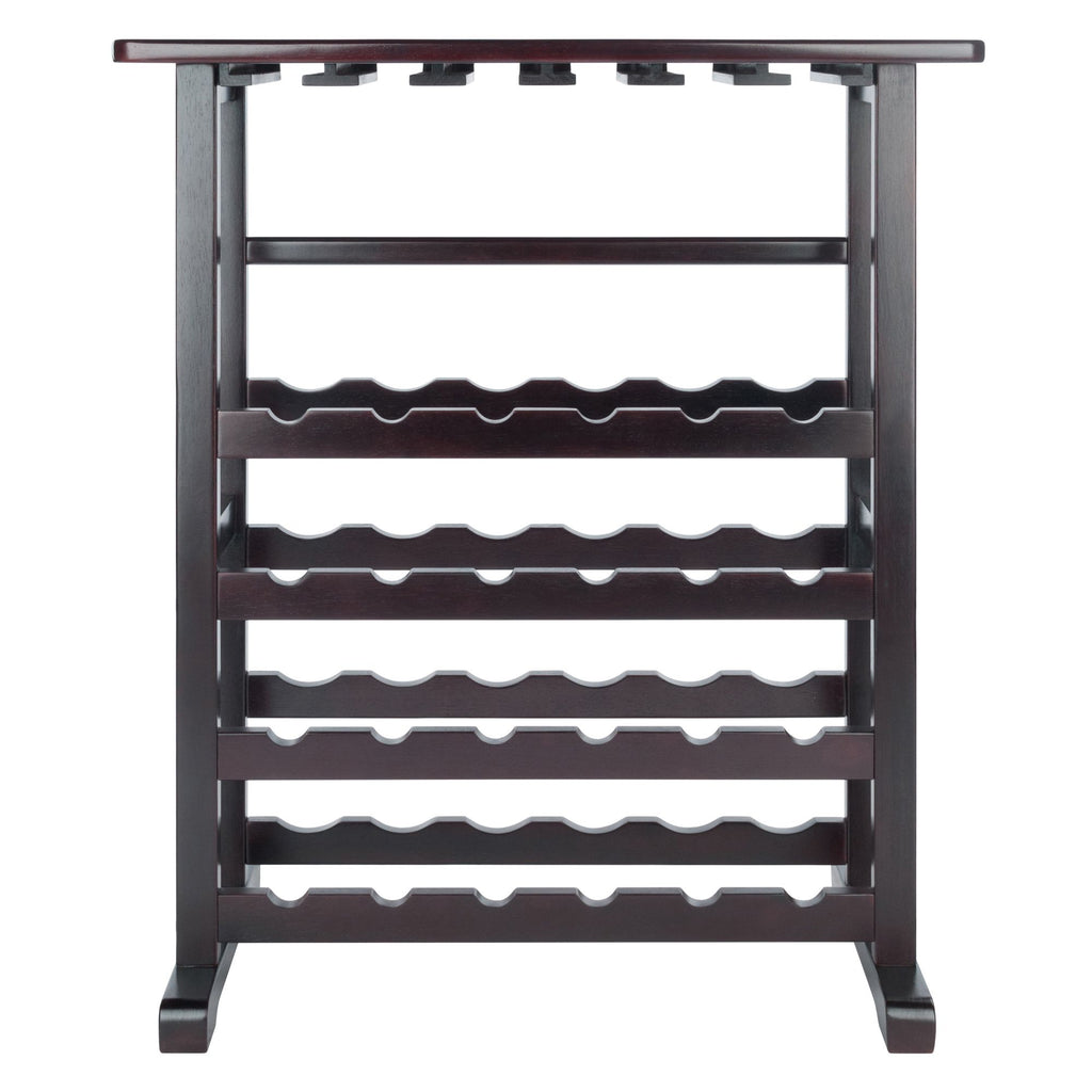 Vinny Wine Rack in Black Finish - Holds 24 Bottles & Stemware