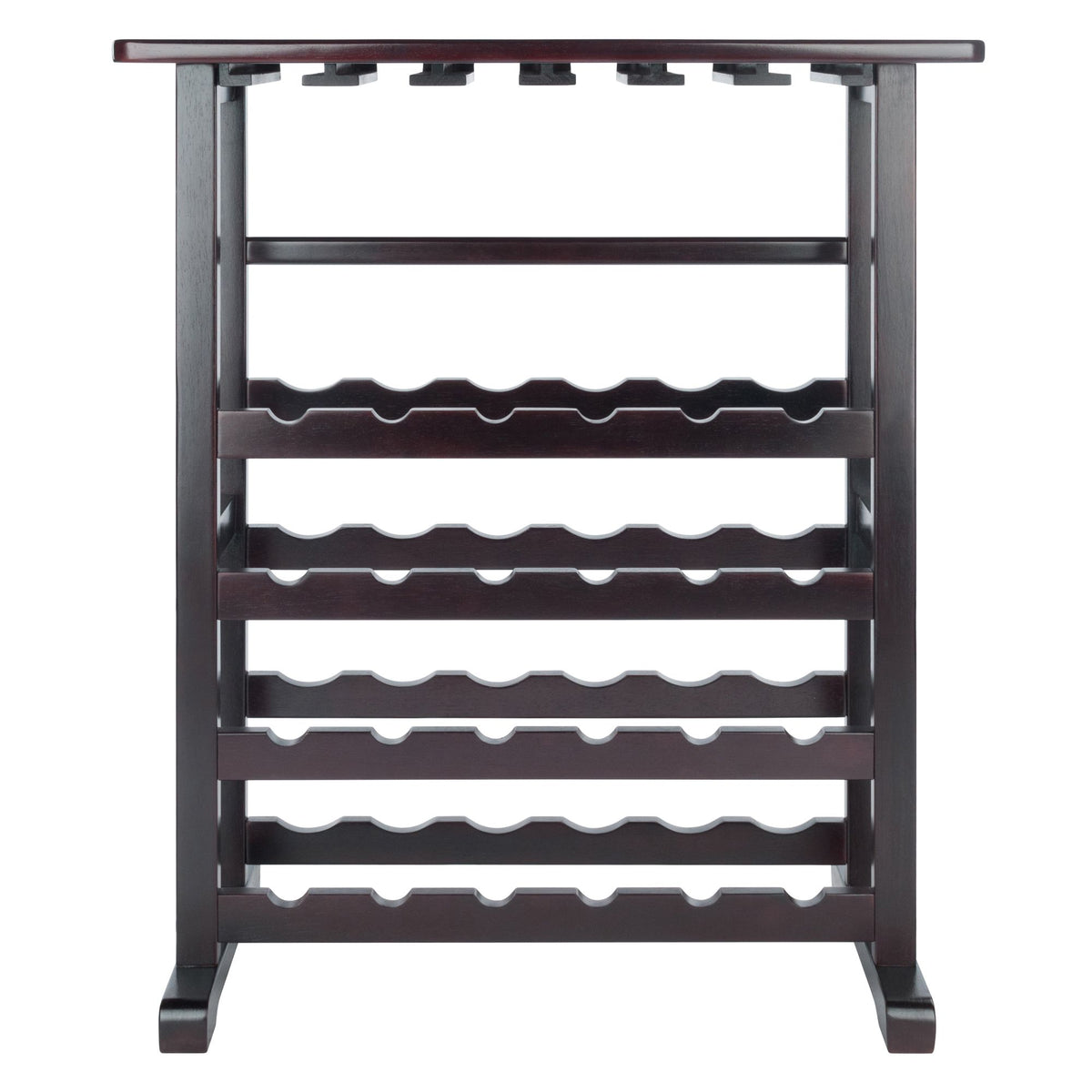 Vinny Wine Rack in Black Finish - Holds 24 Bottles & Stemware