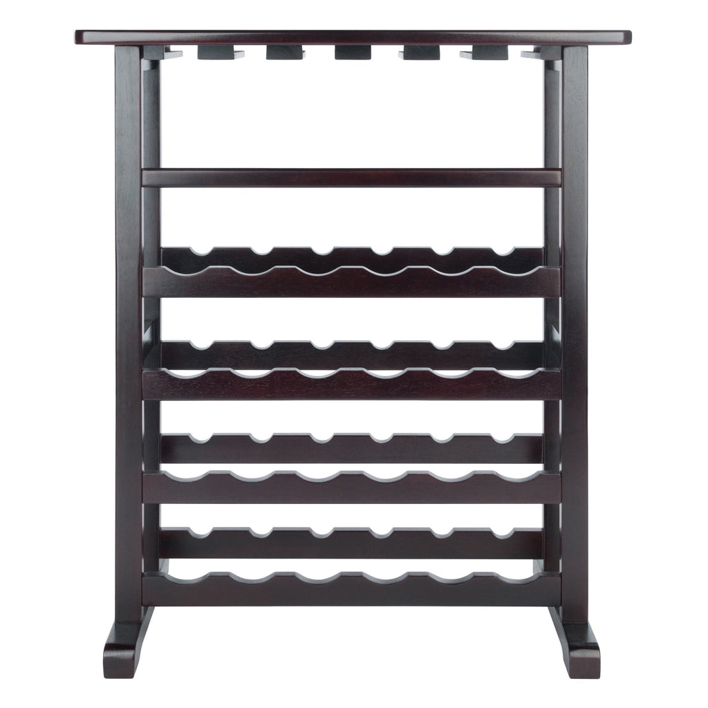 Vinny Wine Rack in Black Finish - Holds 24 Bottles & Stemware