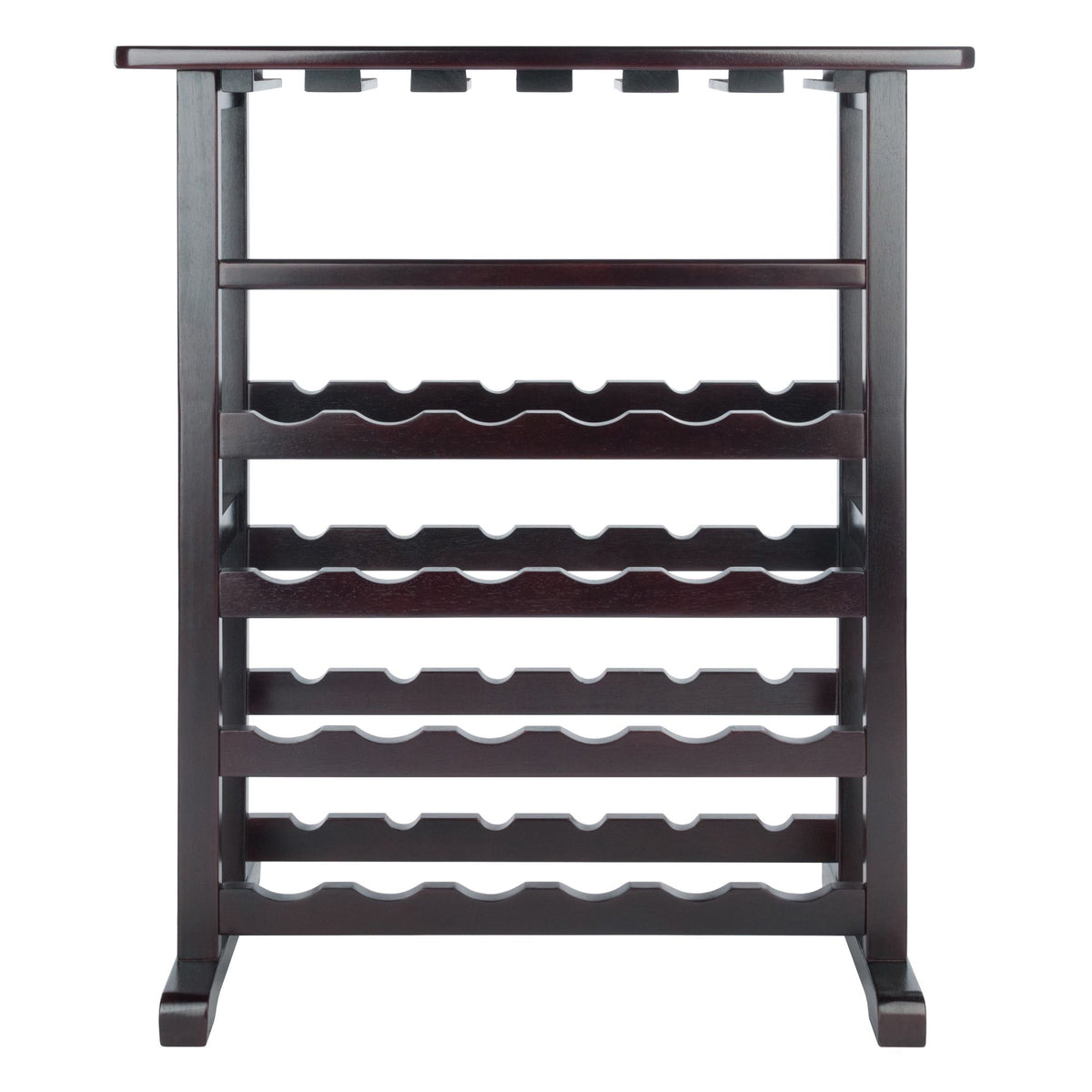 Vinny Wine Rack in Black Finish - Holds 24 Bottles & Stemware