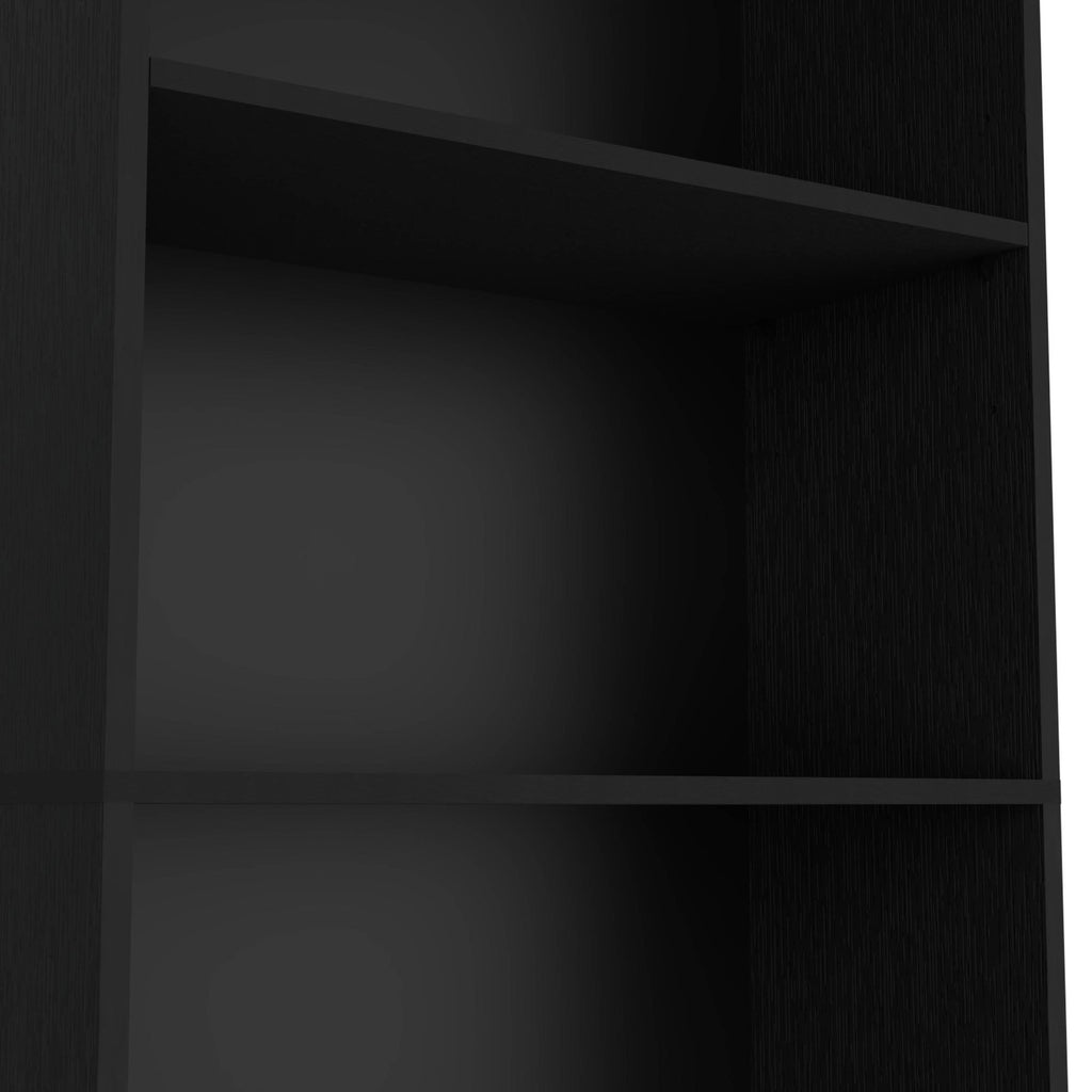 Vinton 4-Tier Bookcase with Modern Storage for Books and Decor, Black
