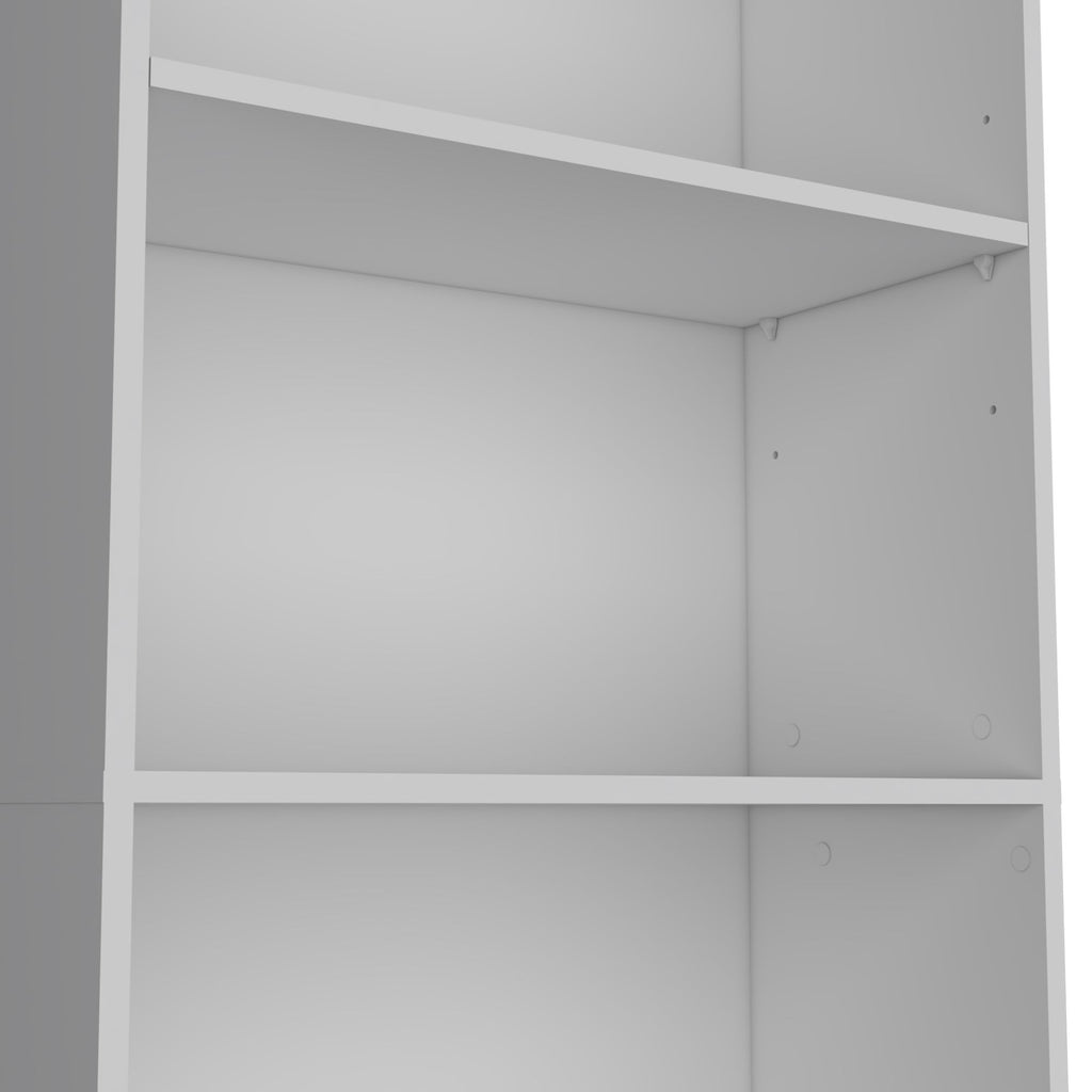 Vinton 4-Tier Bookcase with Modern Storage for Books and Decor, White