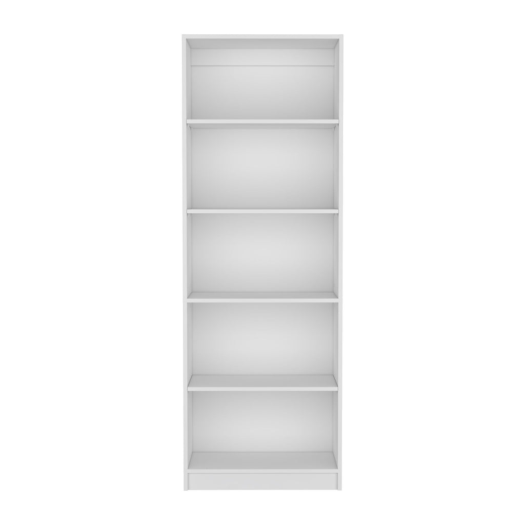 Vinton 4-Tier Bookcase with Modern Storage for Books and Decor, White