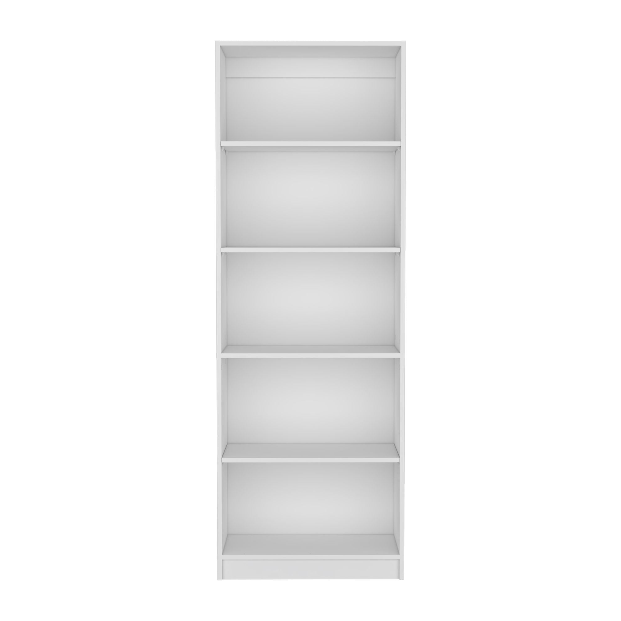Vinton 4-Tier Bookcase with Modern Storage for Books and Decor, White