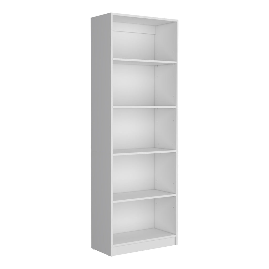 Vinton 4-Tier Bookcase with Modern Storage for Books and Decor, White