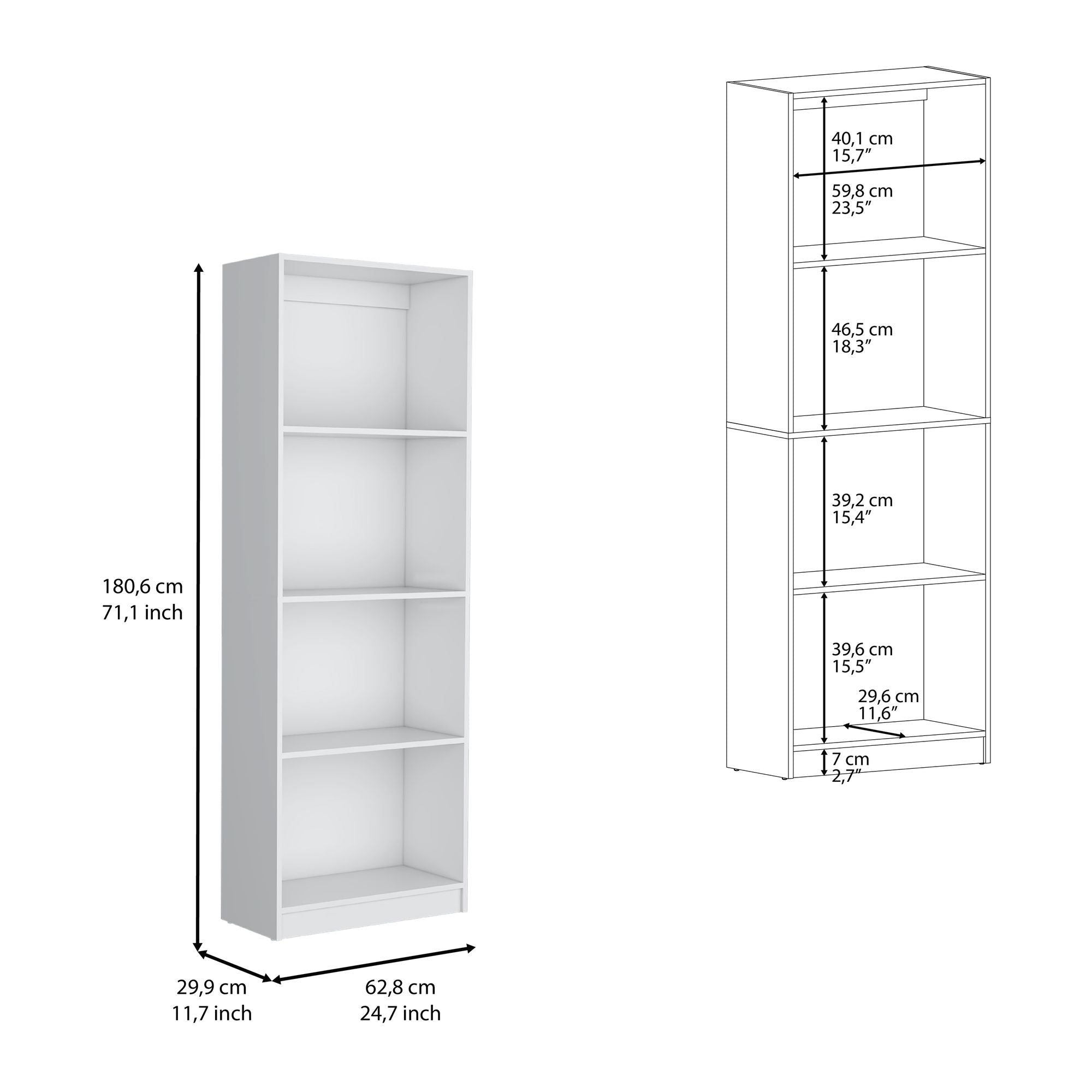 Spacious Tier-Shelving Bookcase for Home Organization