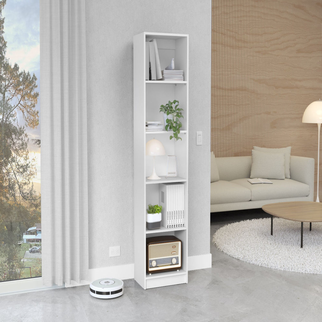 Vinton XS Bookcase – Compact 5-Shelf Bookshelf for Small Spaces