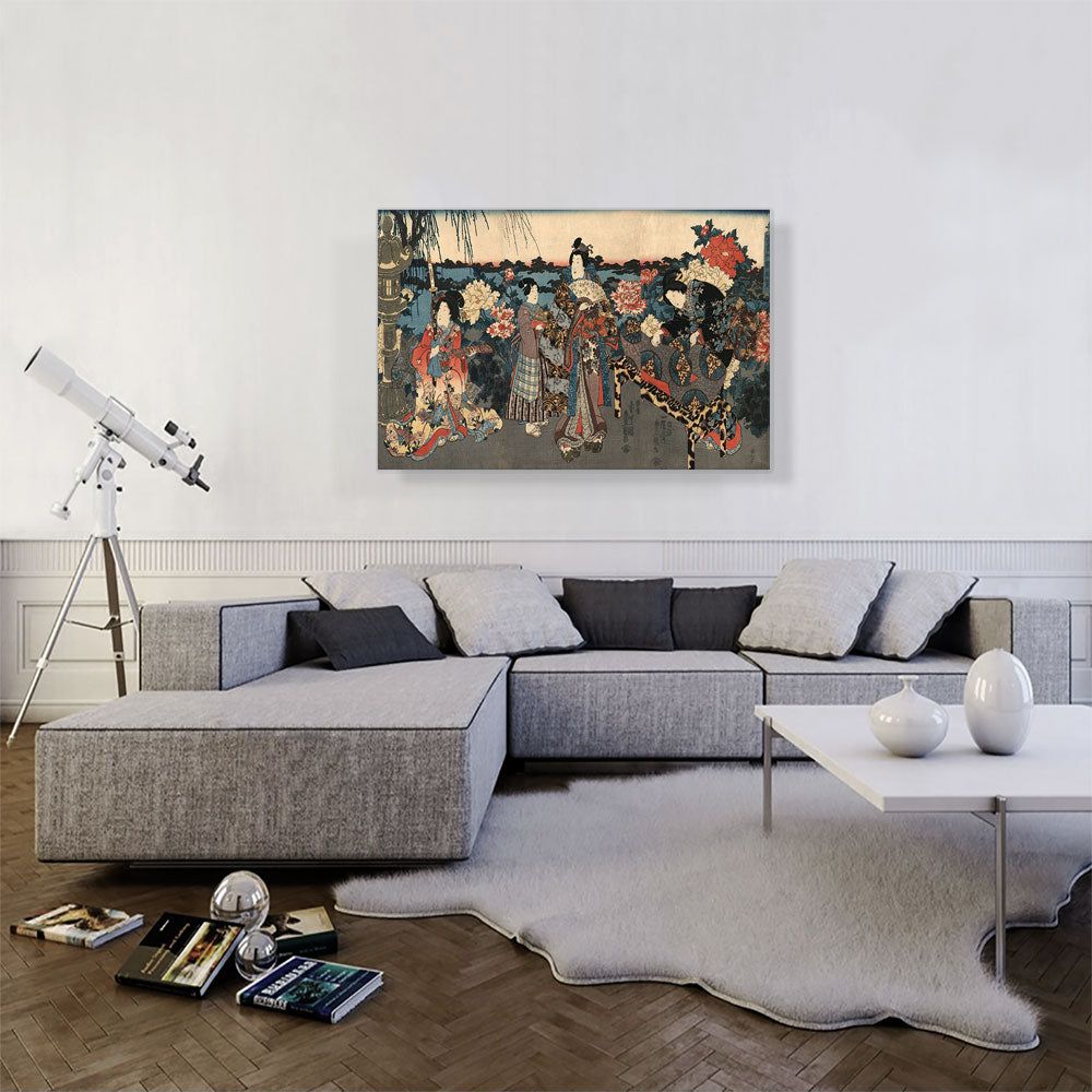 Visit to a Peony Garden – Premium Canvas Wall Art