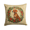Vizsla Christmas Flowers Decorative Pillow