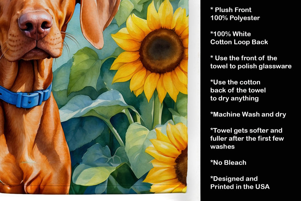 Vizsla in Sunflowers Dual-Sided Kitchen Towel