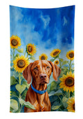 Vizsla in Sunflowers Dual-Sided Kitchen Towel