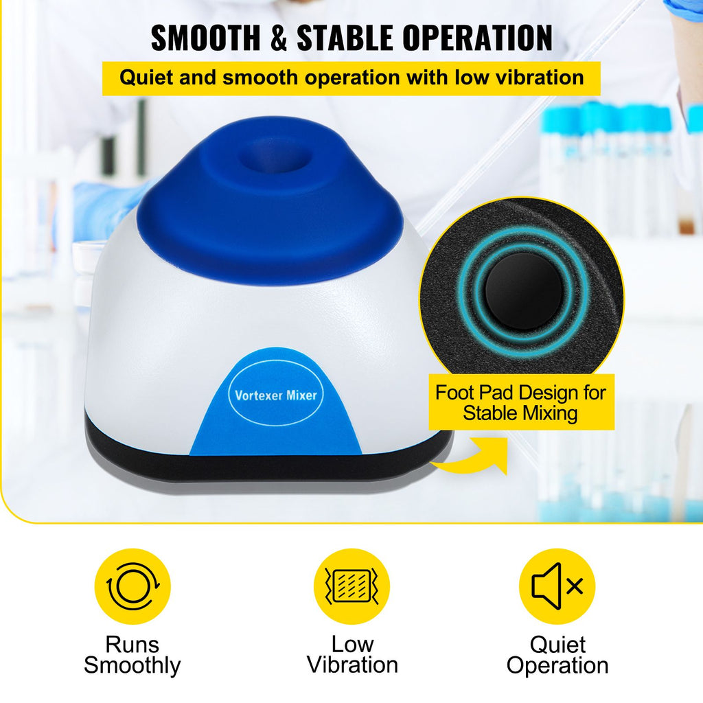 Vortex Mixer, 3000RPM Mini Vortex Mixer Shaker, Touch Function Scientific Lab Vortex Shaker, Mix Up