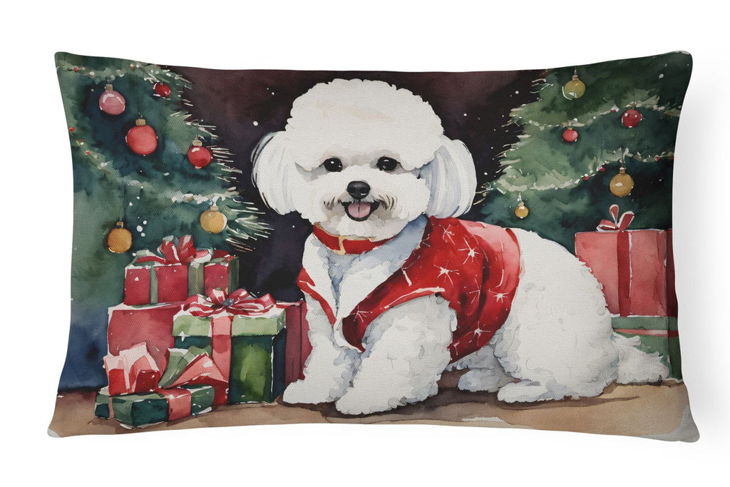 Waiting on Christmas Bichon Frise Throw Pillow
