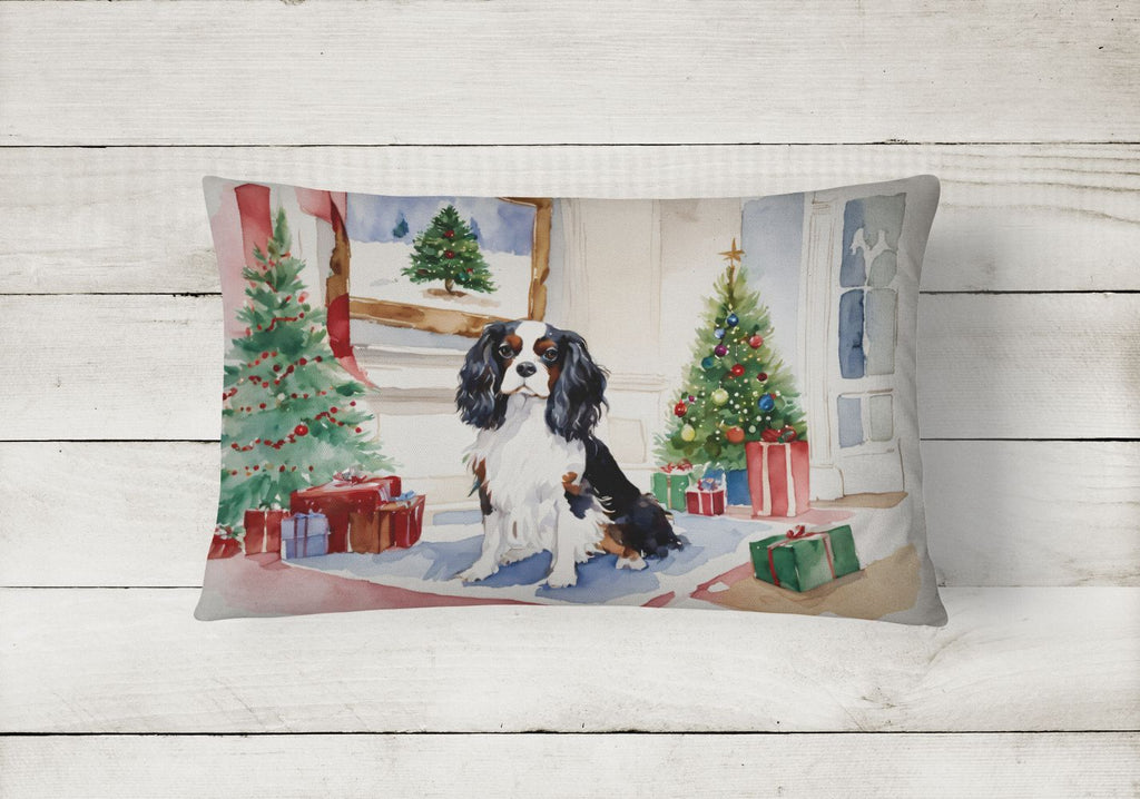 Christmas Cavalier King Charles Spaniel Throw Pillow