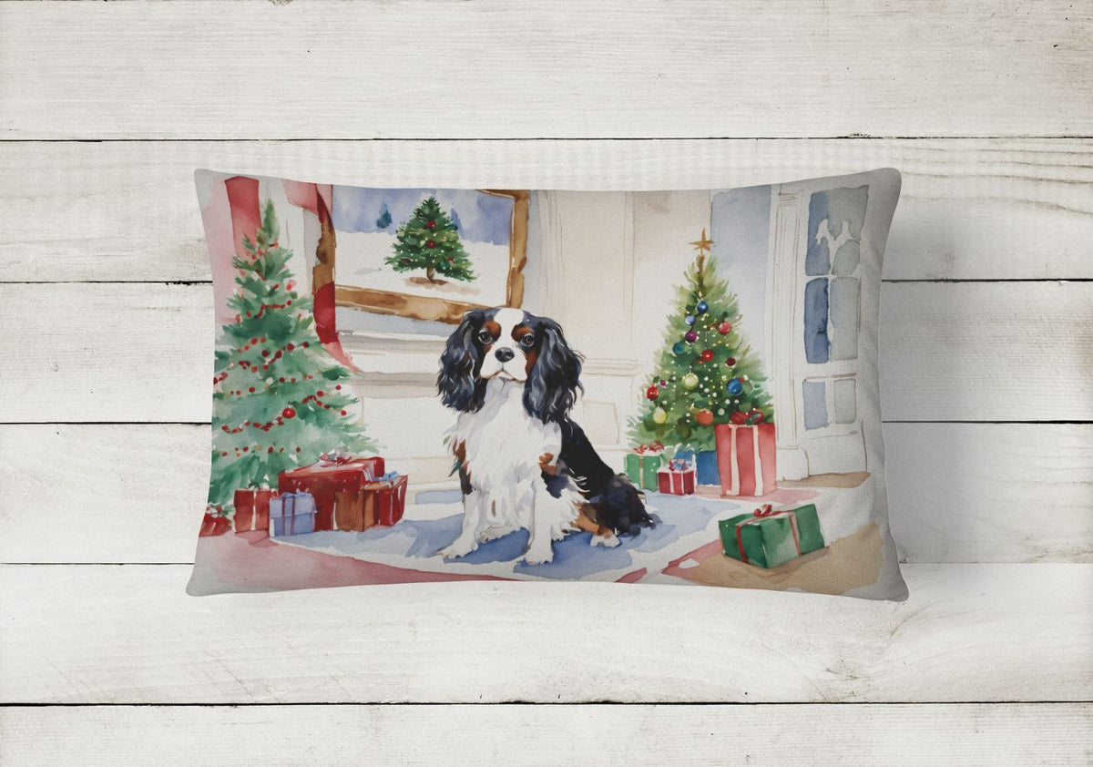 Christmas Cavalier King Charles Spaniel Throw Pillow