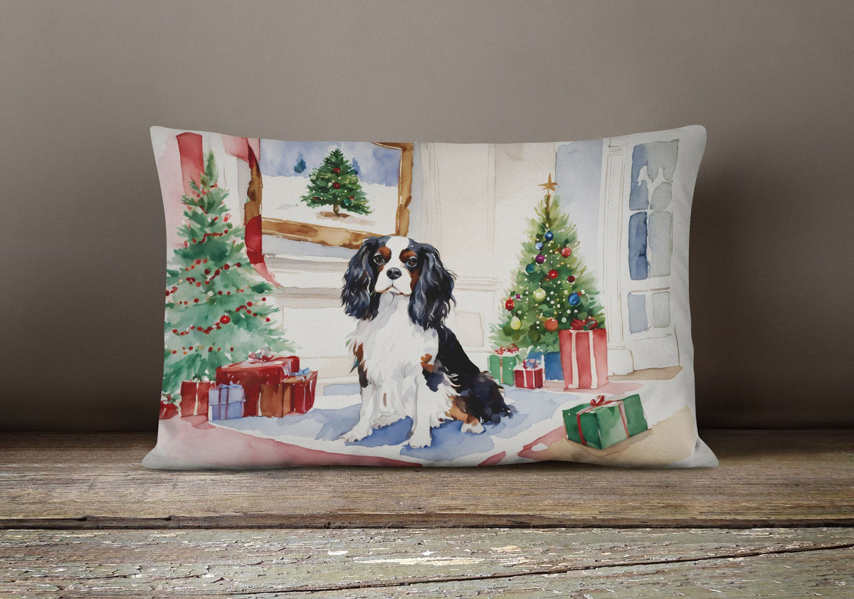 Christmas Cavalier King Charles Spaniel Throw Pillow