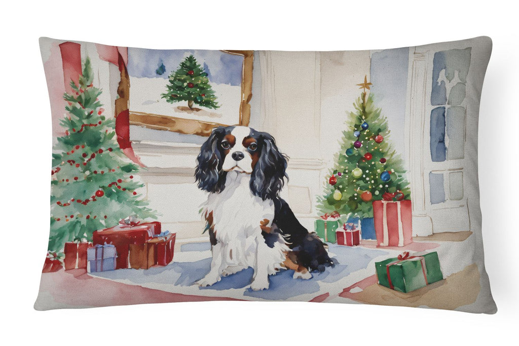 Christmas Cavalier King Charles Spaniel Throw Pillow