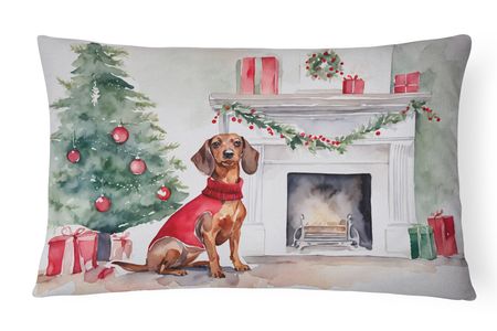 Waiting on Christmas Dachshund Throw Pillow