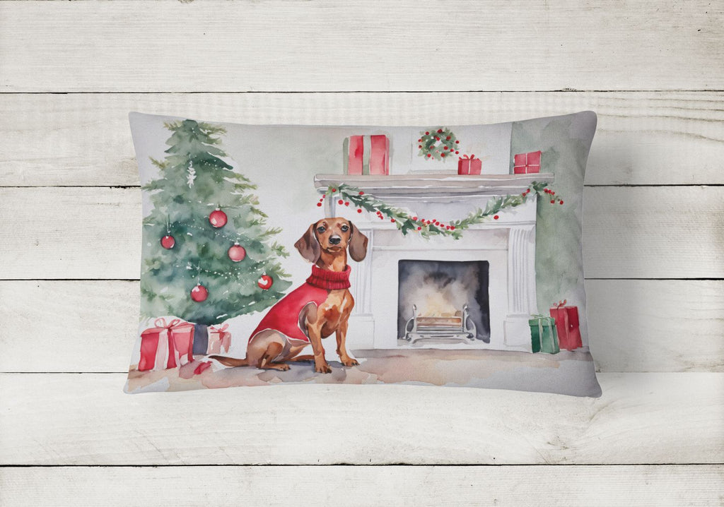 Waiting on Christmas Dachshund Throw Pillow