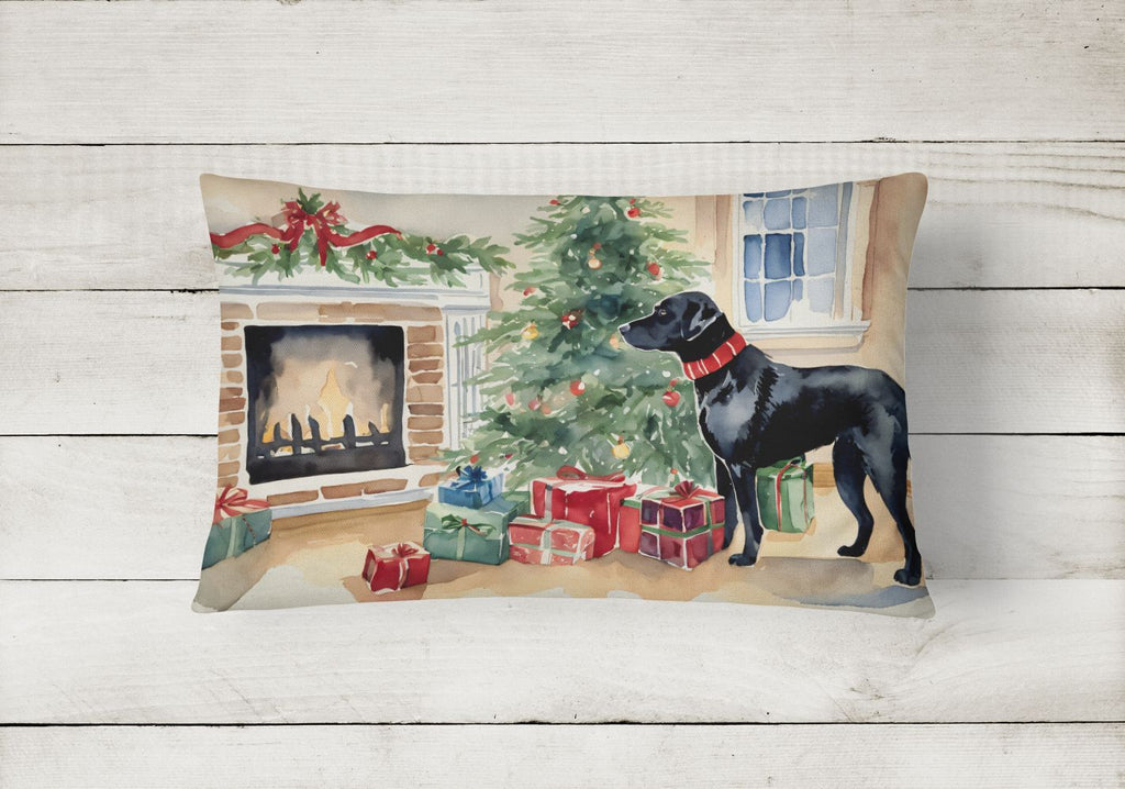 Black Labrador Waiting on Christmas Decorative Pillow