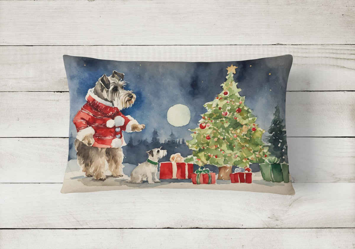 Schnauzer Waiting on Christmas Decorative Pillow