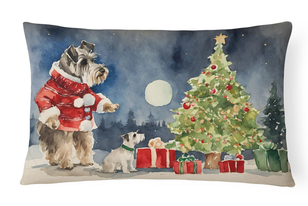 Schnauzer Waiting on Christmas Decorative Pillow