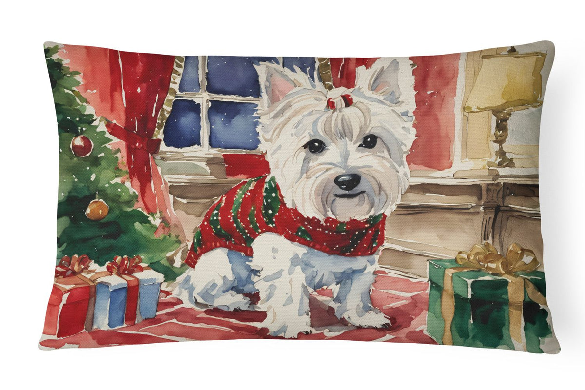 Westie Waiting on Christmas Decorative Throw Pillow