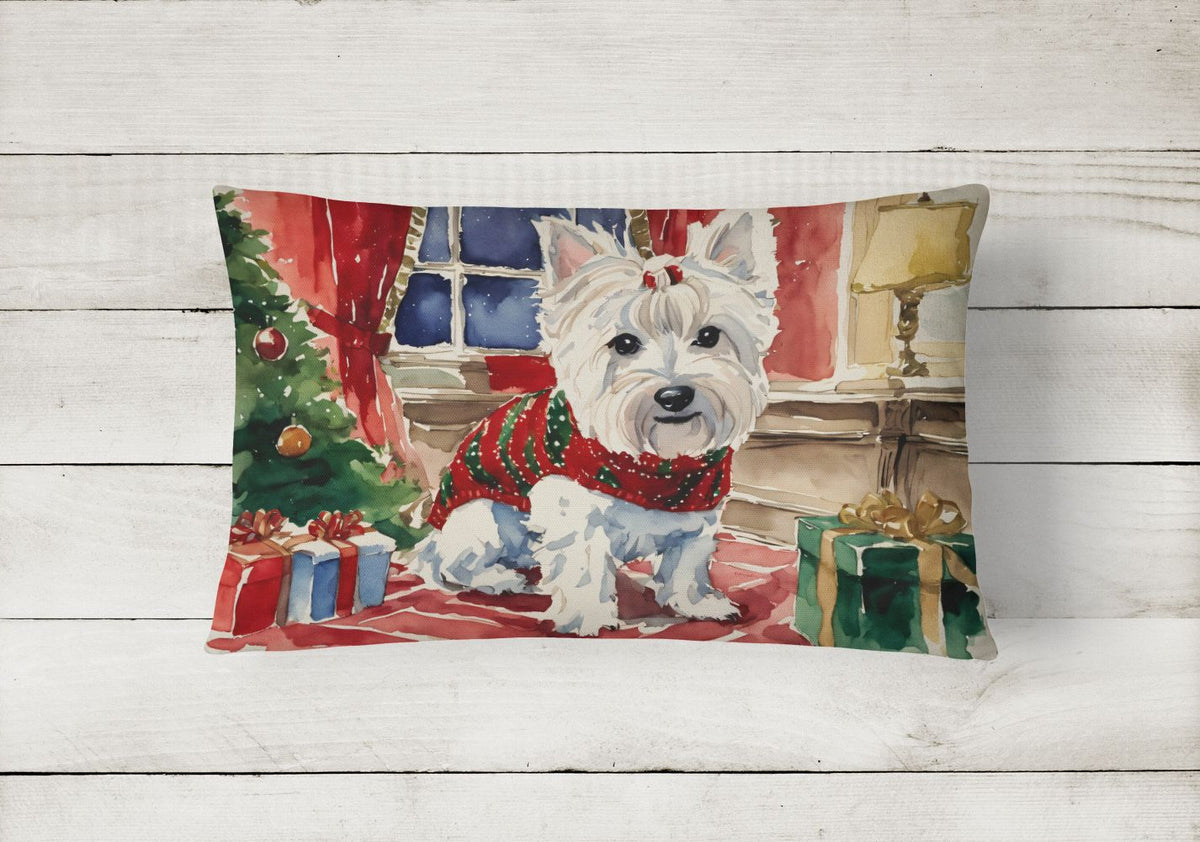 Westie Waiting on Christmas Decorative Throw Pillow