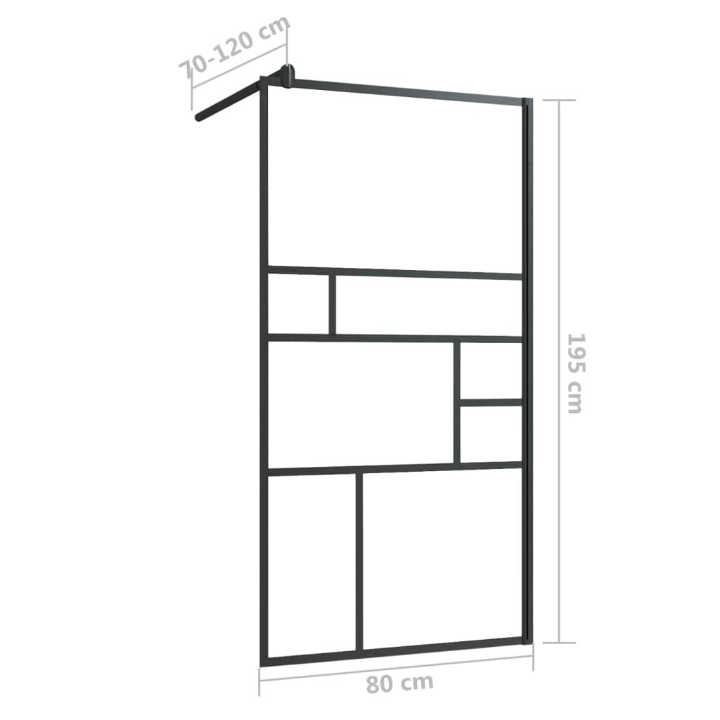 Modern Clear Walk-In Shower Wall with Black Detailing