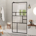 Modern Clear Walk-In Shower Wall with Black Detailing