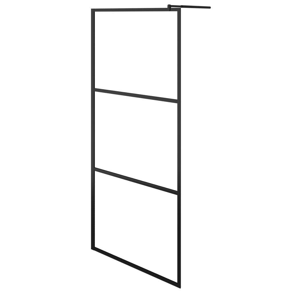 Clear Walk-In Shower Wall with Black Frame