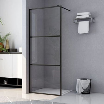 Clear Walk-In Shower Wall with Black Frame