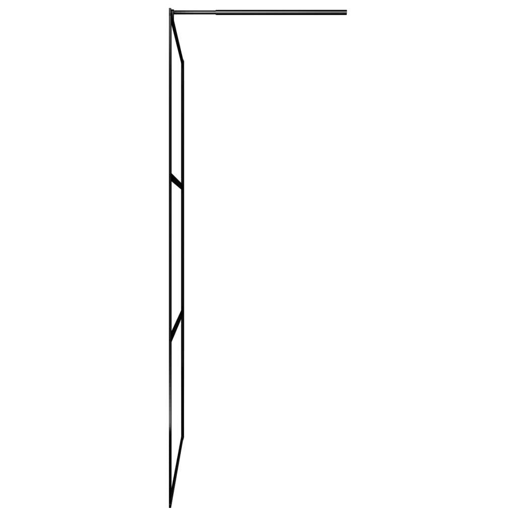 Clear Walk-In Shower Wall with Black Frame