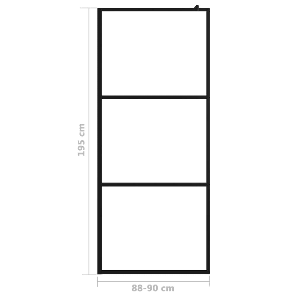 Clear Walk-In Shower Wall with Black Frame