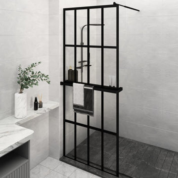 Modern Walk-In Shower Wall with Integrated Shelf