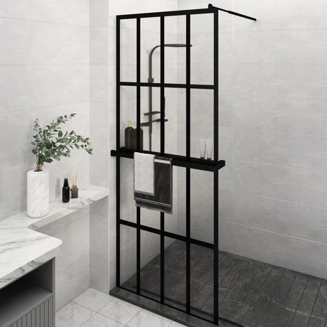 Modern Walk-In Shower Wall with Integrated Shelf