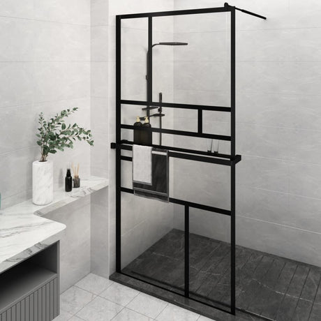 Minimalist Walk-In Shower Wall with Integrated Shelf