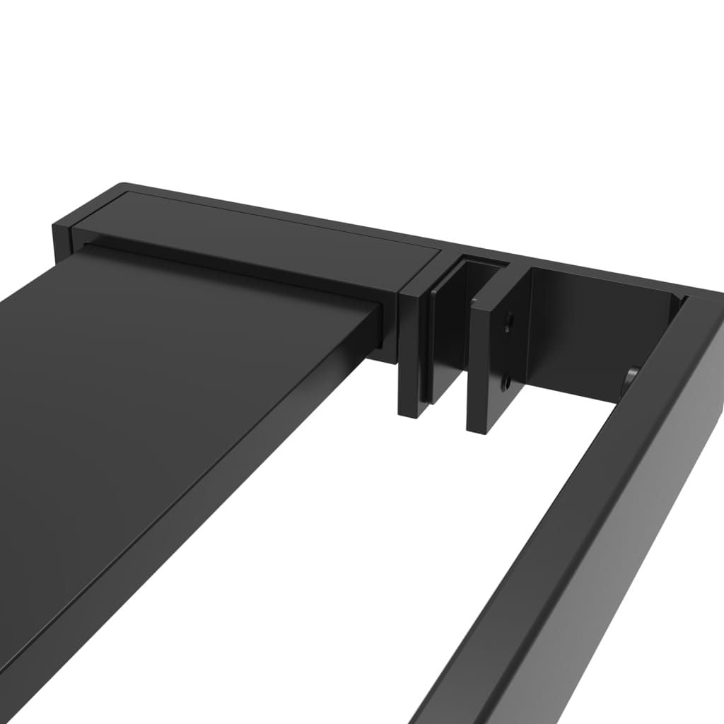Modern Black Walk-In Shower Wall with Integrated Shelf