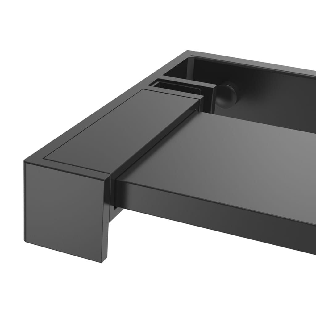 Modern Black Walk-In Shower Wall with Integrated Shelf