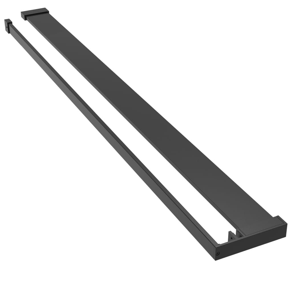 Modern Black Walk-In Shower Wall with Integrated Shelf