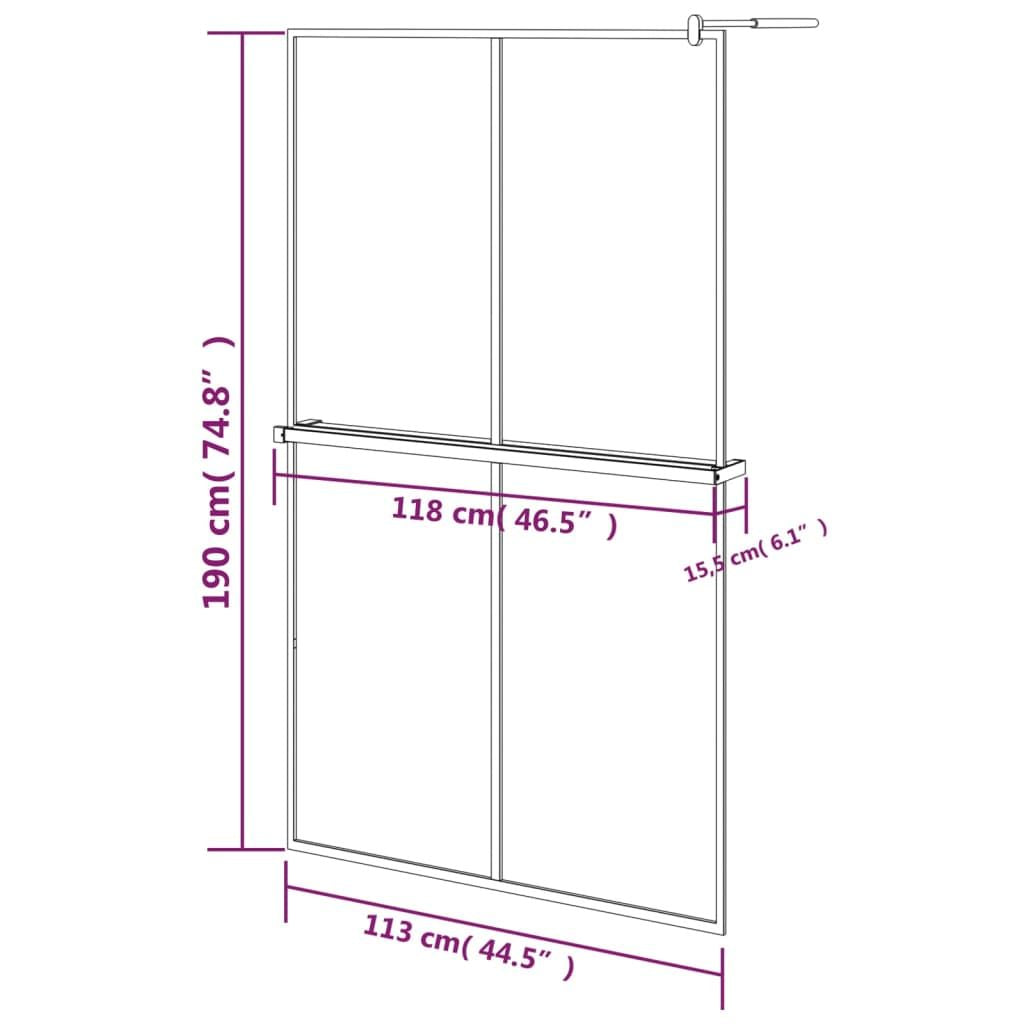 Modern Black Walk-In Shower Wall with Integrated Shelf